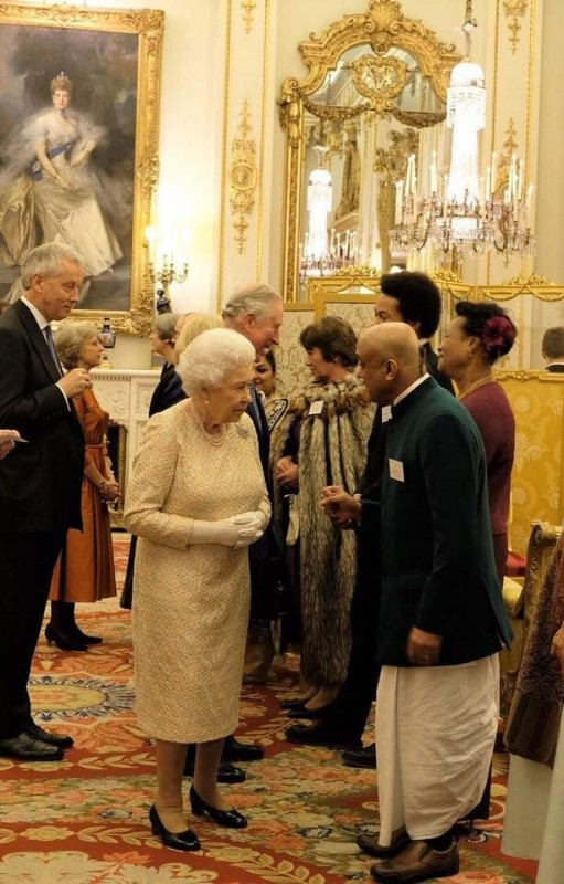 president of Bhaktivedanta Manor, Srutidharma Das, with the Queen yesterday.jpg